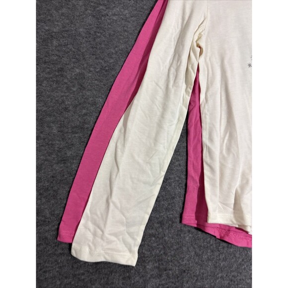 Wonder Nation Girl's Long Sleeve 2 Pack Print Cats & Hot Chocolate Pink Large - Picture 2 of 7